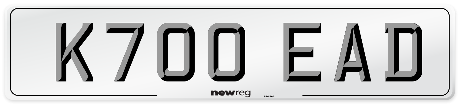 K700 EAD Number Plate from New Reg